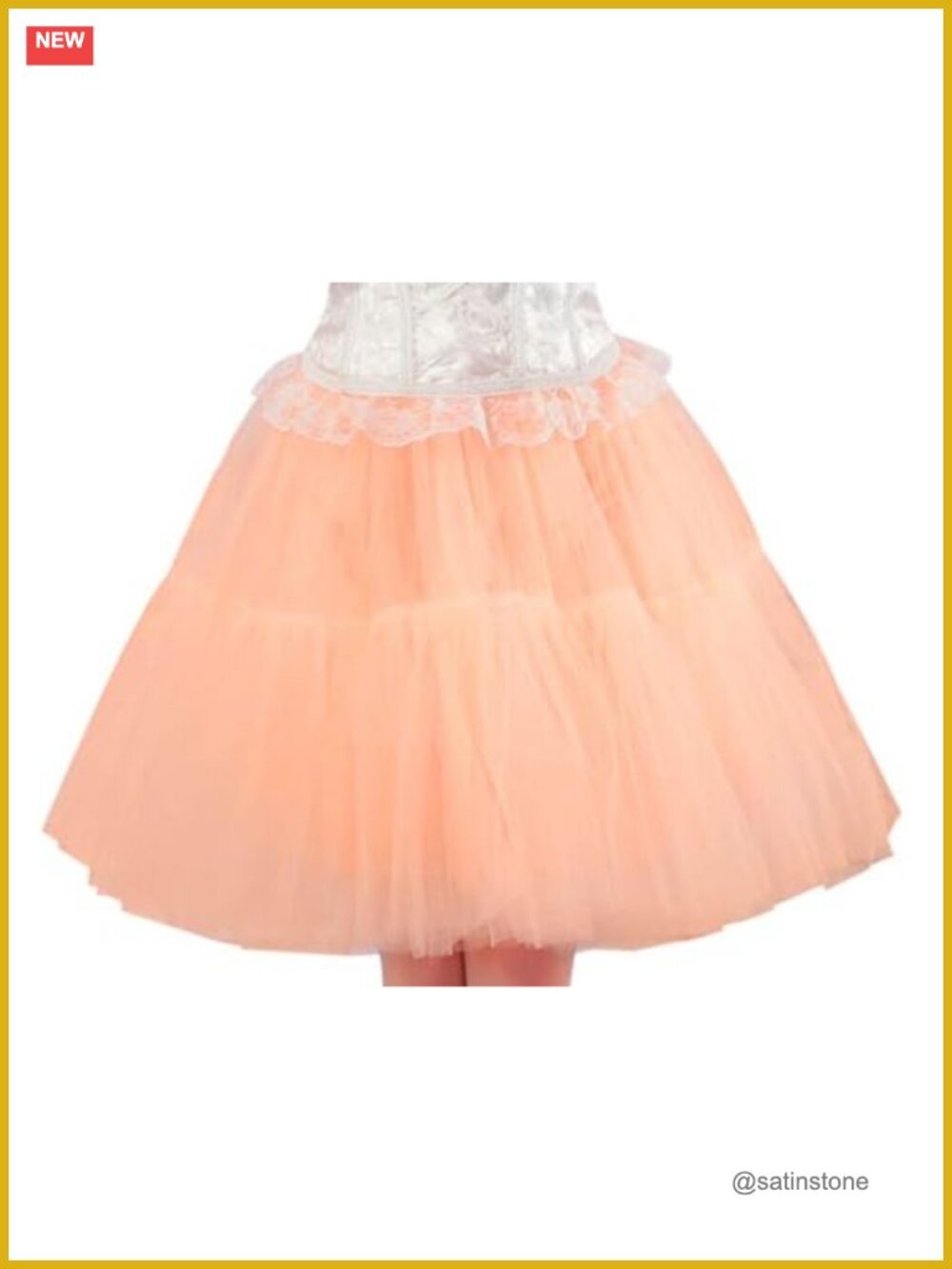 Women Tulle Tutu Skirt A-Line 5 Layers Knee-Length Petticoat